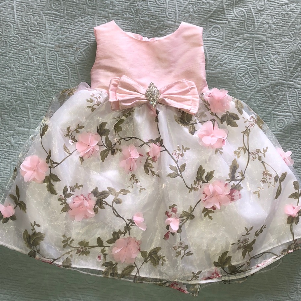 Toddler Pink Floral Layered Dress